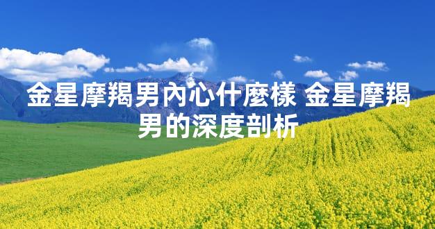 金星摩羯男內心什麼樣 金星摩羯男的深度剖析